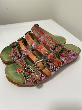 L’Artiste Blessing Slide Sandal Pink Tan Size 9 US 40 EU